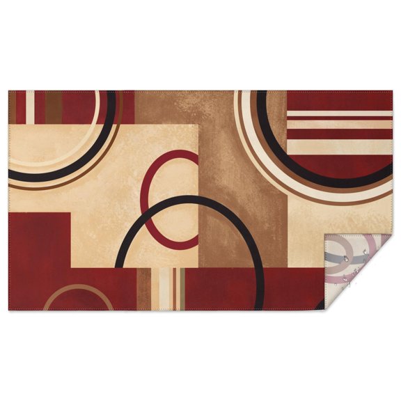 Rectangle Waterproof Tablecloth Retro Abstract Geometric Reusable Indoor/Outdoor Durable Table Cover for Kitchen and Dining Room 60 Inch X 102 Inch