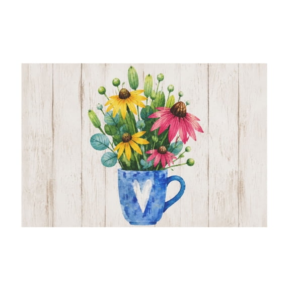 Vintage Wood Grain Plant Flowers Canvas Wall Art For Kitchen Living Room Bathroom Office Home Decor 12*18in
