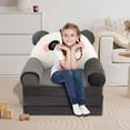 thumbnail image 3 of Leojiow Folding Children'S Sofa Backrest Armchair 2 In 1 Folding Children'S Sofa Cute Cartoon Lazy Sofa Without Padding Or Padding Core 120X55X20Cm Black, 3 of 5