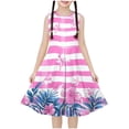 thumbnail image 2 of 4-14 Years Girls Dresses Ruffle Sleeves Summer Kids Cotton Casual Dress Round Neck Sleeveless Party Swing Festive Dress for Girls Pink A 13-14 Years, 2 of 6