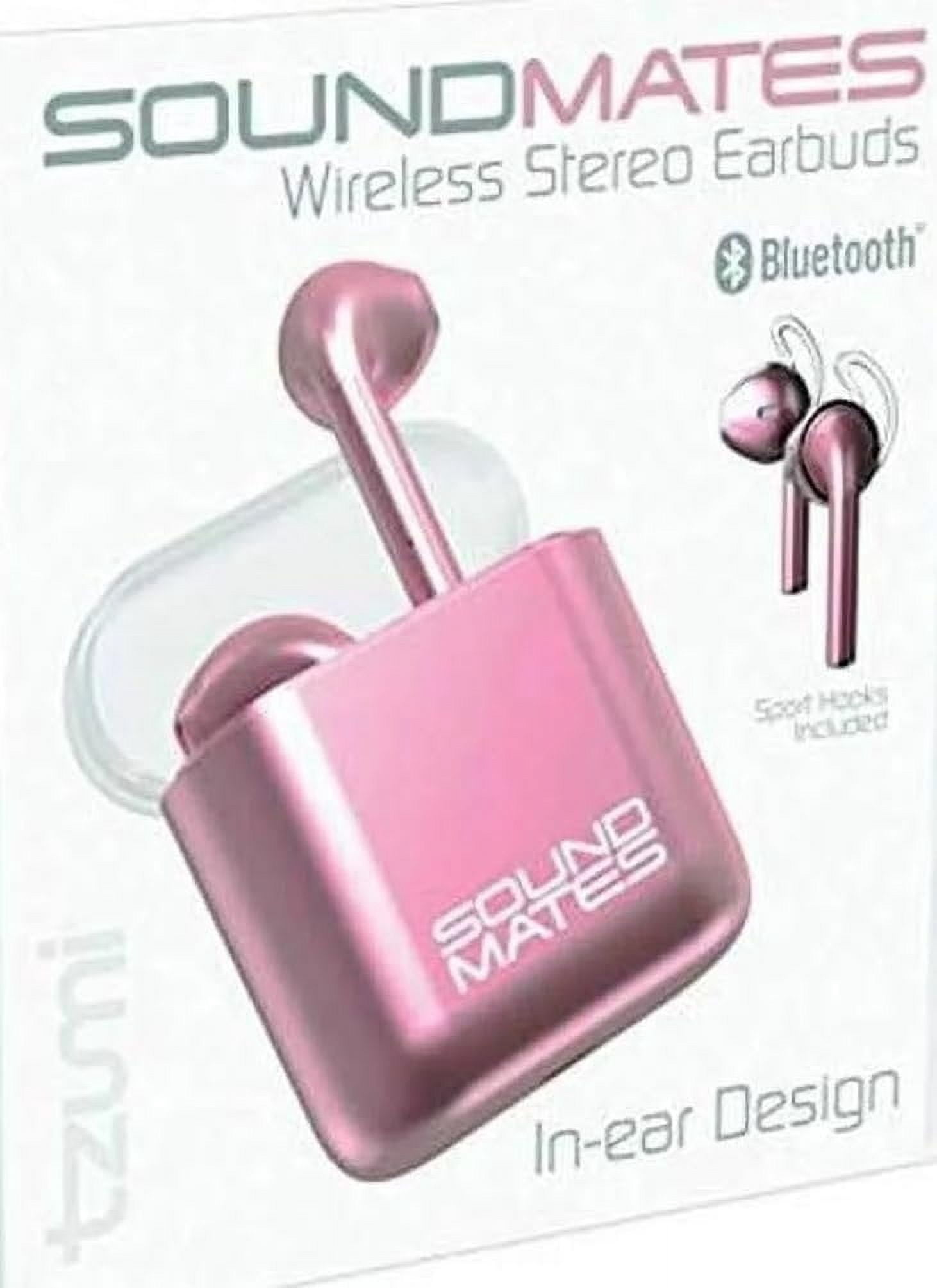 Tzumi 6290RG Sound Mates Earbuds with Wireless Charging, Rose Gold