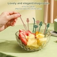 thumbnail image 4 of Inteprter Tenedores de frutas Multifuncionales Pequeños palitos de vegetales de un solo Vajilla de viaje lavable dura Comedor Bar Decoración Type3 NO3, 4 of 6
