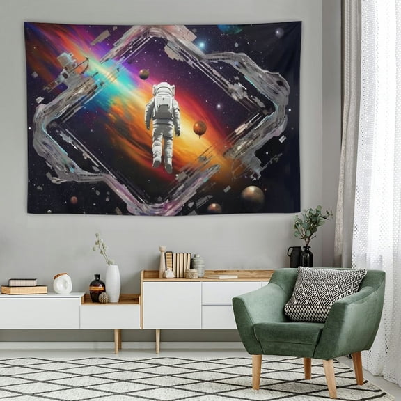 PRATYUS Astronaut Tapestry Cool On Fantasy Universe Planets Starry Sky Wall Hanging Galaxy Poster Tapestries 60x40 Inch for Bedroom Living Room Dorm 60x40in