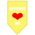 thumbnail image 1 of Bitches Love Me Screen Print Bandana Yellow Large, 1 of 2