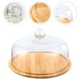 thumbnail image 4 of 1Set Snack Tray Wood Clear Glass Covered Cake Plate 24cm for Parties and Weddings, 4 of 9