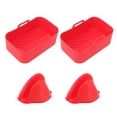thumbnail image 3 of Friteuse Pot en Silicone, Accessoire de Friteuse 2Set Rectangulaire Panier en Silicone Résistant à la Chaleur avec Clip à la Main pour la Cuisine Noir, Rouge, Bleu, Gris, 3 of 8