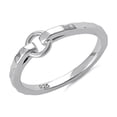 thumbnail image 2 of Mooneye 925 Sterling Silver Platinum Plated Hammered Shared Hoop Women Valentines Day Gifts Ring, 2 of 4
