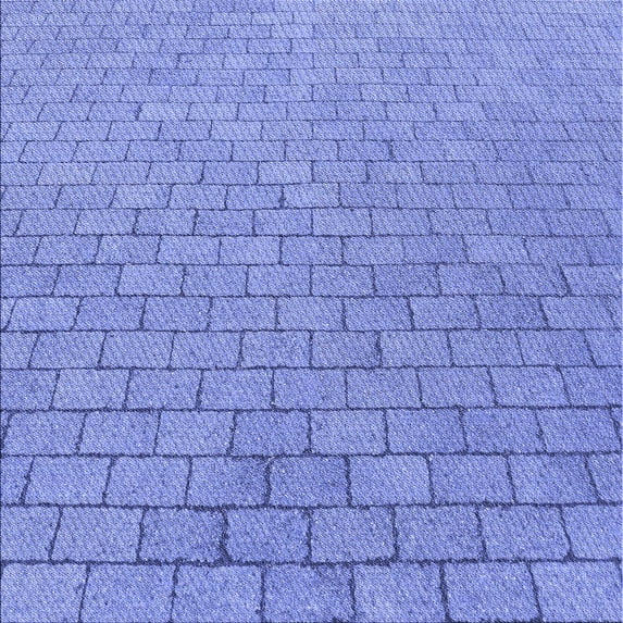 Ahgly Company Indoor Square Patterned Denim Blue Area Rugs, 4' Square