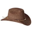 thumbnail image 5 of RUINIXCW Western Cowboy Hat for Men Women Cowgirl Hat Classic Felt Roll Up Fedora Hat with Leather Buckle Belt Wide Brim Jazz Hat Themed Party Cap Wedding Party Costume, 5 of 9