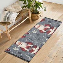 Yayeee Runner Rug for Bedroom 2'x6' Machine Washable Hallway Non Slip Mat, Christmas Santa
