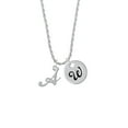 thumbnail image 2 of Delight Jewelry Silvertone Small Gelato Script Initial - A - Silvertone Script Initial Disc - W - Charm Necklace, 20"+3", 2 of 4