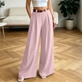 thumbnail image 6 of Lmnyox Wide Leg Pants for Women Baggy Elastic High Waist Palazzo Trousers Comfy Stretchy Dress Pants with Pockets, 6 of 7