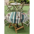 thumbnail image 3 of Outdoor Tablecloth with Umbrella Hole and Zipper, Teal Blue Striped Round Table Cloth 54 Inch Waterproof Tablecloth, Farmhouse Stripes Modern Abstract Art Picnic Table Cover for Patio Camping, 3 of 7