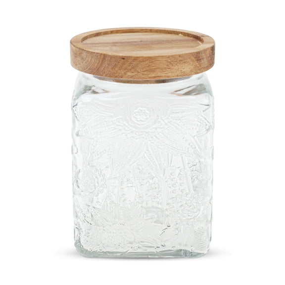 Unique Bargains 1 Pc Decorative Glass Jar with Lid Durable Sunflower Pattern Multipurpose Containers ["25.36oz"]