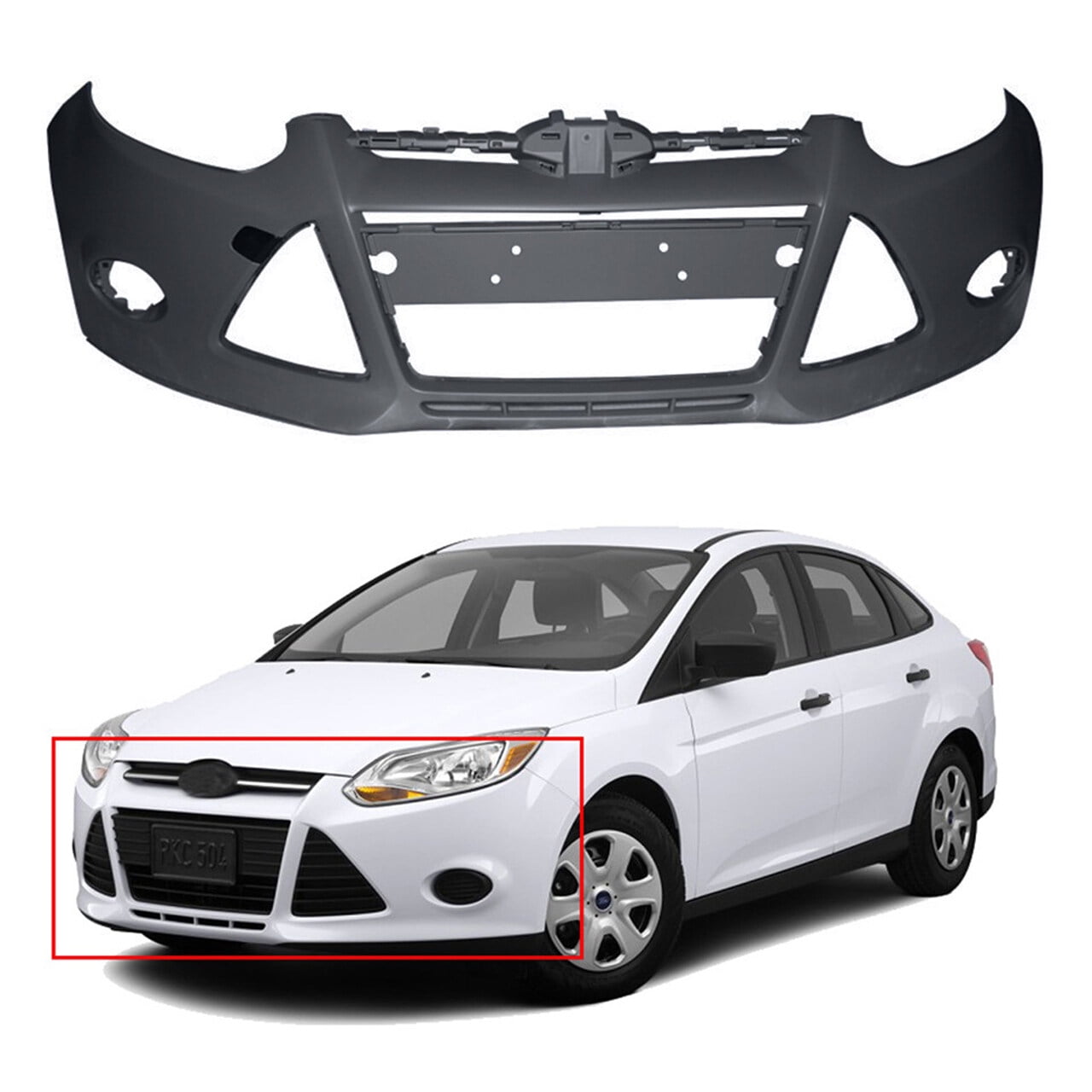 Fit for 2012 2013 2014 Ford Focus Front Bumper Cover Unpainted