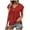 Red, variant on Kovlvoll Womens Tops Summer 2 Buttons V-Neck Solid Color Short Sleeve Shirts Loose Casual Lightweight Comfy Top Blouse