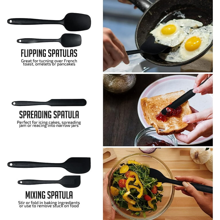 9 Pcs Silicone Spatula Set - Rubber Spatulas Silicone Heat Resistant for  Non Stick Cookware - Kitchen Utensils for Baking, Mixing,  Cooking,Dishwasher Safe Bakeware