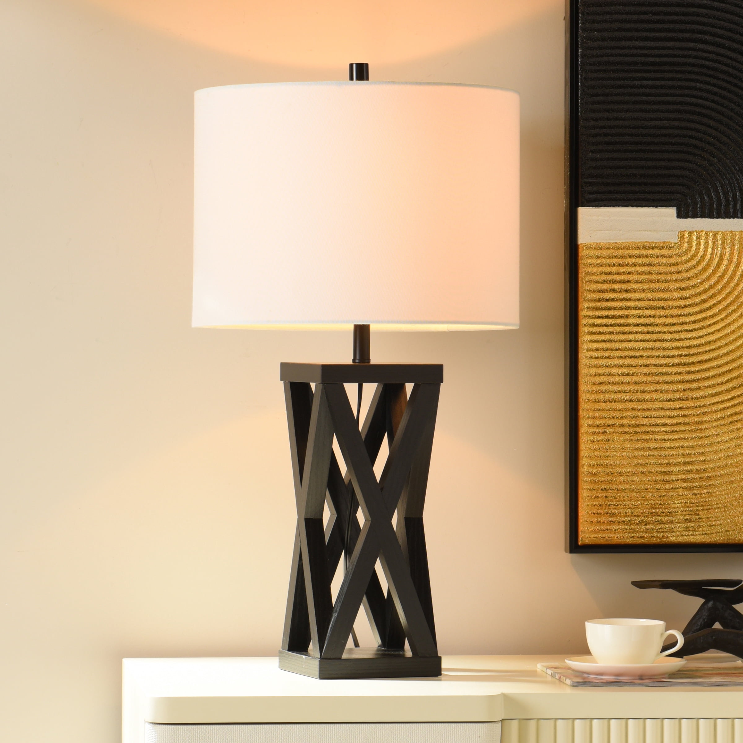 Better Homes and Gardens Crossmill Black Large Table Lamp Base, 5.5"L x 5.5"W x 18.5"H