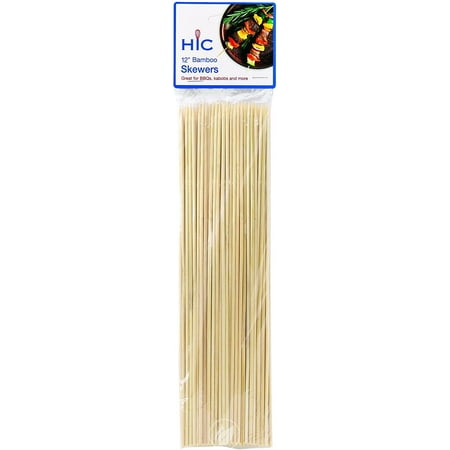 

HIC Harold Import Co. HIC Bamboo BBQ Kabob and Grill Skewers 12-Inches Long Set of 100 12 Inch Brown Pack of 2