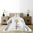 thumbnail image 4 of Ambesonne Teen Room Quilted Bedspread Set 2 Pcs, Fashion Models Art, Twin Size, Multicolor, 4 of 5