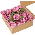 thumbnail image 1 of ARTIFICIAL FOAM ROSES | Attractive Fake Flowers for Decoration | DIY Wedding Centerpieces, Bouquets and More | Includes: 50 Roses with stems and 20 Leaves | Mauve Pink, 1 of 5