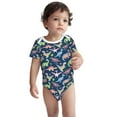 thumbnail image 2 of Xecao Dinosaur Pattern Baby Climbing Bodysuit Short Sleeve Onesie Unisex 0-12 Months Baby Shirt Newborn Outfits Crotch snap design-12 Months, 2 of 6