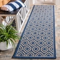 thumbnail image 3 of Safavieh Courtyard Amelia Geometric Indoor/Outdoor Runner Rug, Navy/Beige, 2'3" x 10', 3 of 14
