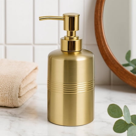 Liquid Soap Dispenser Pump Bottle | Bathroom Vanity & Kitchen Sink,Holds Soap,Lotion & Sanitizer | Gold