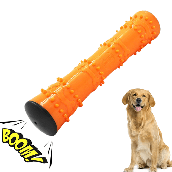 LECHONG Durable Dog Chew Toys for Aggressive Chewers, Squeaky Dog Toys for Small and Medium Breeds, Orange