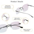 thumbnail image 3 of LifeArt Pure Titanium Frame Glasses/Blue Light Blocking Reading Glasses, Reduce Eyestrain, Stylish for Men and Women(Black,+1.50 Magnification), 3 of 5