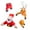 2PCS set, variant on 2. Interactive Crashing Santa Reindeer Ornament with Dynamic Kicking Motion & Suction Mount for Holiday Window Decor