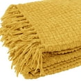 thumbnail image 4 of Chenille Basket weave Knit Throw with Fringe, Lightweight Breathable Chenille Blanket for Couch, Chair, Bed, Outdoor Use, 4 of 4
