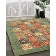 thumbnail image 3 of Ahgly Company Machine Washable Indoor Square Abstract Brass Green Area Rugs, 6' Square, 3 of 7