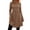 Brown, variant on Fall Dress for Women Cotton Solid Color Round Neck Long Sleeve Pocket Casual Tunic Mini Dress Everyday Wear Black,XXL