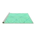 thumbnail image 2 of Ahgly Company Machine Washable Indoor Round Solid Turquoise Blue Modern Area Rugs, 6' Round, 2 of 4