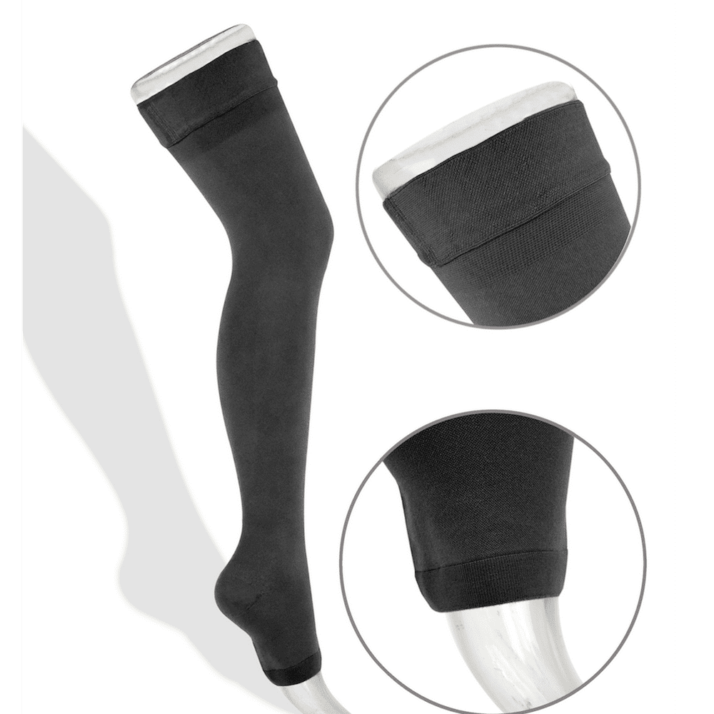 Thigh High Compression Stockings 2030mmHg with Open Toe for Men and