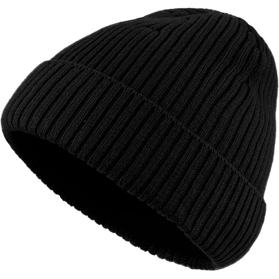 YooGuoGuo Beanies Hat for Men Cuffed Skull Ribbed Watch Cap Daily Plain Knit Ski Caps Soft Warm Hat Thick Slouchy Snow Skullcap