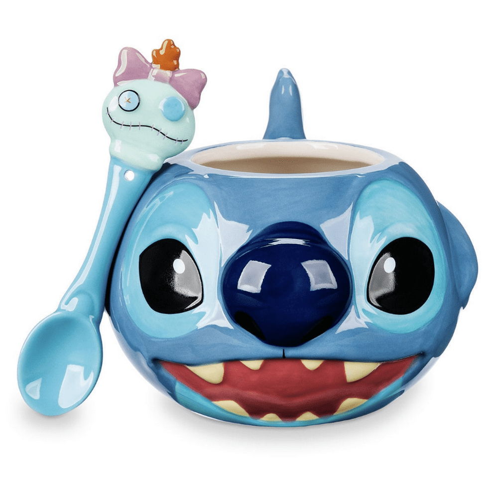 Disney Stitch Coffee Mug and Scrump Spoon Set New