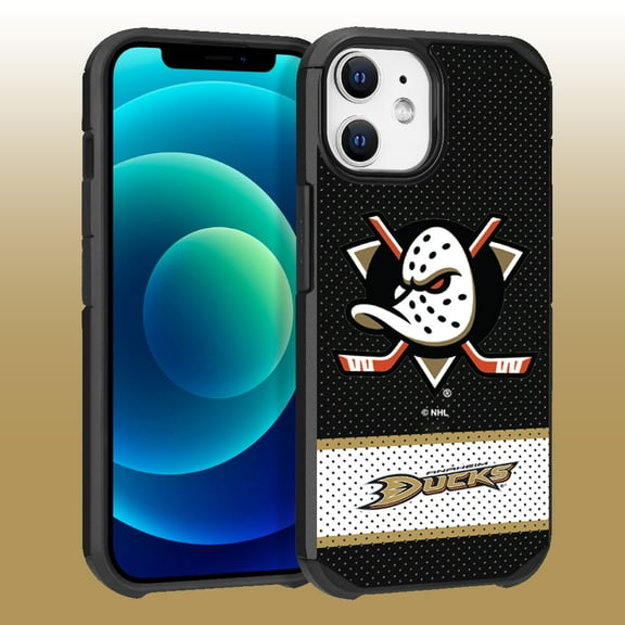 Apple iPhone iPhone 12 Pro (6.1) -NHL Licensed Anaheim Ducks Team Logo on Jersey Textured Dual Layer Case
