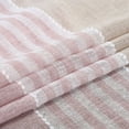 thumbnail image 3 of Yiwa Sheer Curtains, Room Decorative Splicing Stripe Voile Grommet Sheer Curtain Panels Yarn Dyed Boucle Linen Textured Semi Sheer Window Drapes for Bedroom, 52" W x 63" L,Pink/Taupe, 2 Panels, 3 of 7