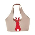 thumbnail image 3 of Contenedor de cesta de Pascua con asa, bolsa de mano reutilizable para guardar dulces Caqui, 3 of 9