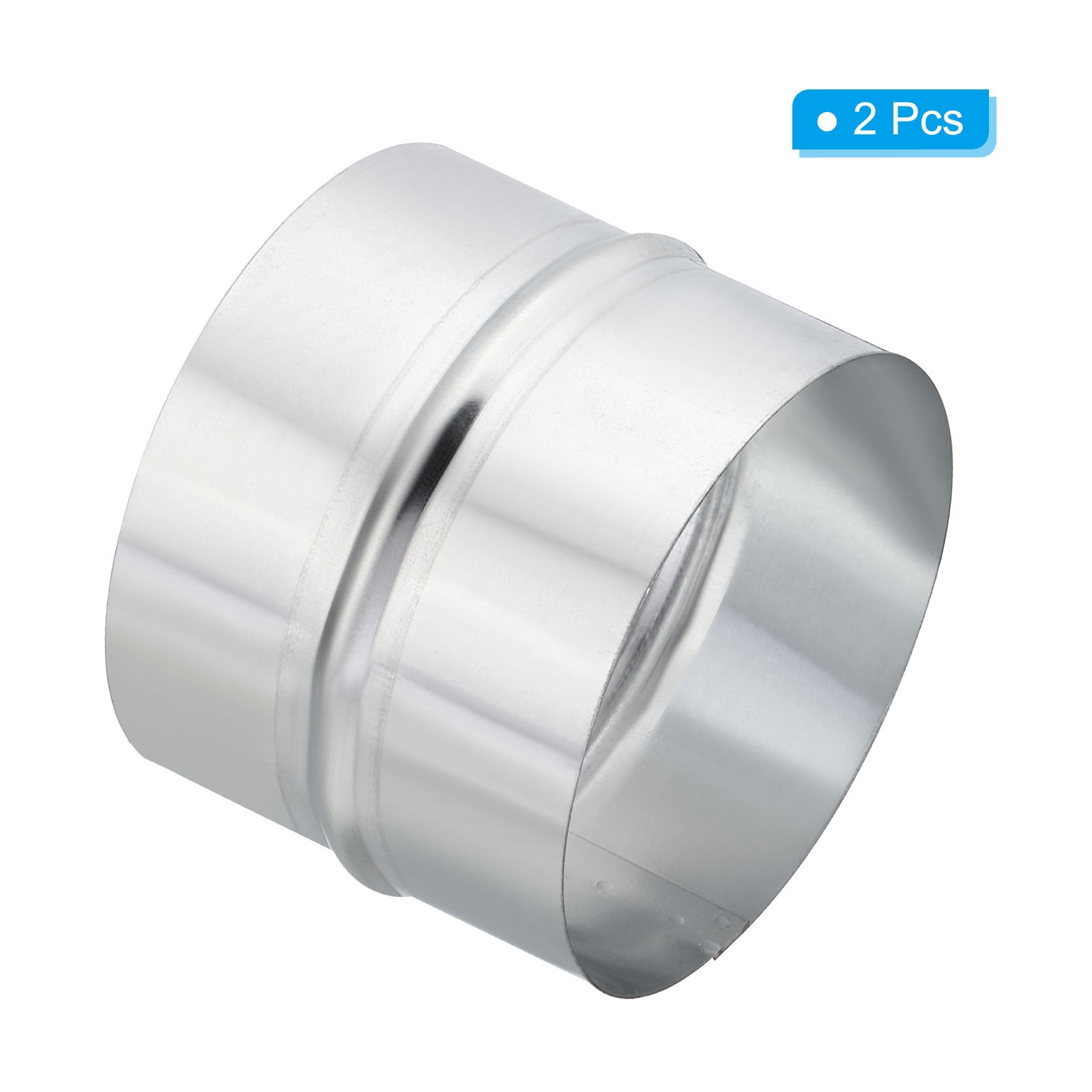 Uxcell 2Pcs 5" Galvanized Steel Duct Connector Duct Coupling Vent Coupler, 4" Long