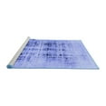 thumbnail image 2 of Ahgly Company Machine Washable Indoor Square Abstract Blue Modern Area Rugs, 4' Square, 2 of 4