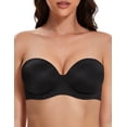 thumbnail image 3 of Deyllo Women's Push Up Strapless Bras Plus Size No-slip Full Coverage Underwire Support Smooth Contour Party Dress Bra, Black 34DD, 3 of 8