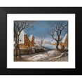 thumbnail image 2 of Adriaen van Stalbemt 24x19 Black Modern Framed Museum Art Print Titled - A Winter Landscape, with Figures in a Village, 2 of 5