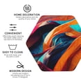 thumbnail image 4 of Disketp Abstract Fabric Color Waves Funny Coasters,6 Pcs Leather Coasters with Holder, Perfect Housewarming Hostess Gifts,Protect Furniture from Water Marks Scratch and Damage,Hexagon, 4 of 7