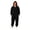 Black, variant on Mens Fleece Onesie Orange Full Zip Hooded Union Suit Soft Adult One-Piece Year-Round Lounge Set
