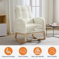 thumbnail image 2 of Nursery Rocking Chair, Boucle Glider Chair Nursery Chair  Teddy Upholstered Glider Rocker with Side Pocket & Footrest, Rocking Accent Armchair High Back Nursing Chair with Wood Legs, Teddy Nursing Gli, 2 of 7