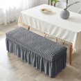 thumbnail image 3 of pitrice Long Bench Cover Bench Seat Furniture Protector for Living Room Hotel Decor Gray, 3 of 8