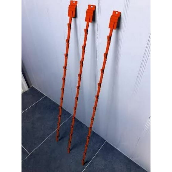 12 Clips Slatwall Mount Clipper Display Single Red Strip - Count of 3